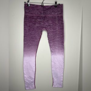 ITZON purple ombré compression athletic yoga fitness leggings. Size Large.